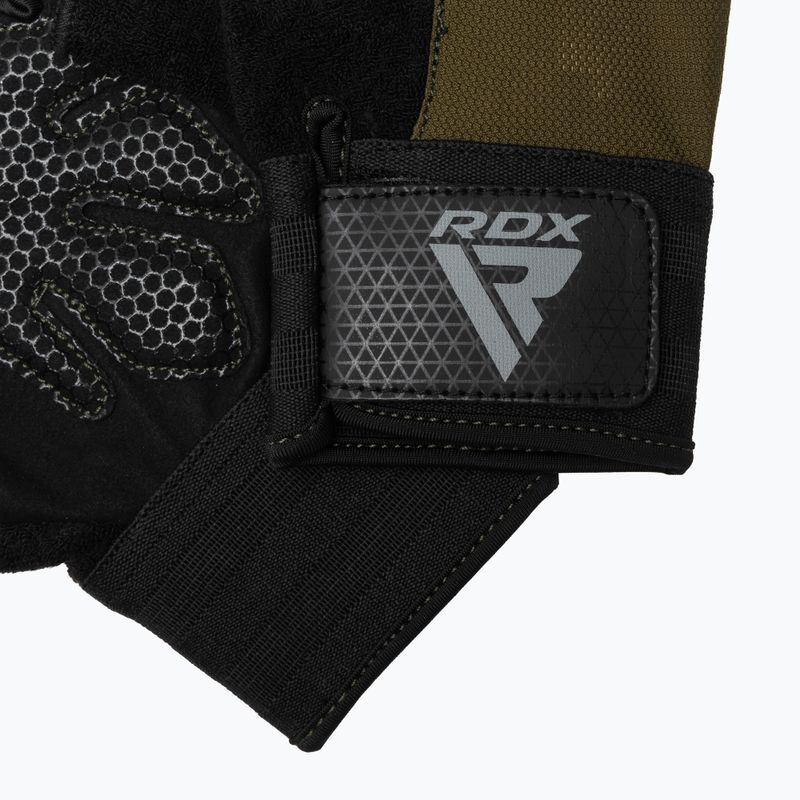 Рукавички для тренувань RDX W1H Gym Workout army green 4