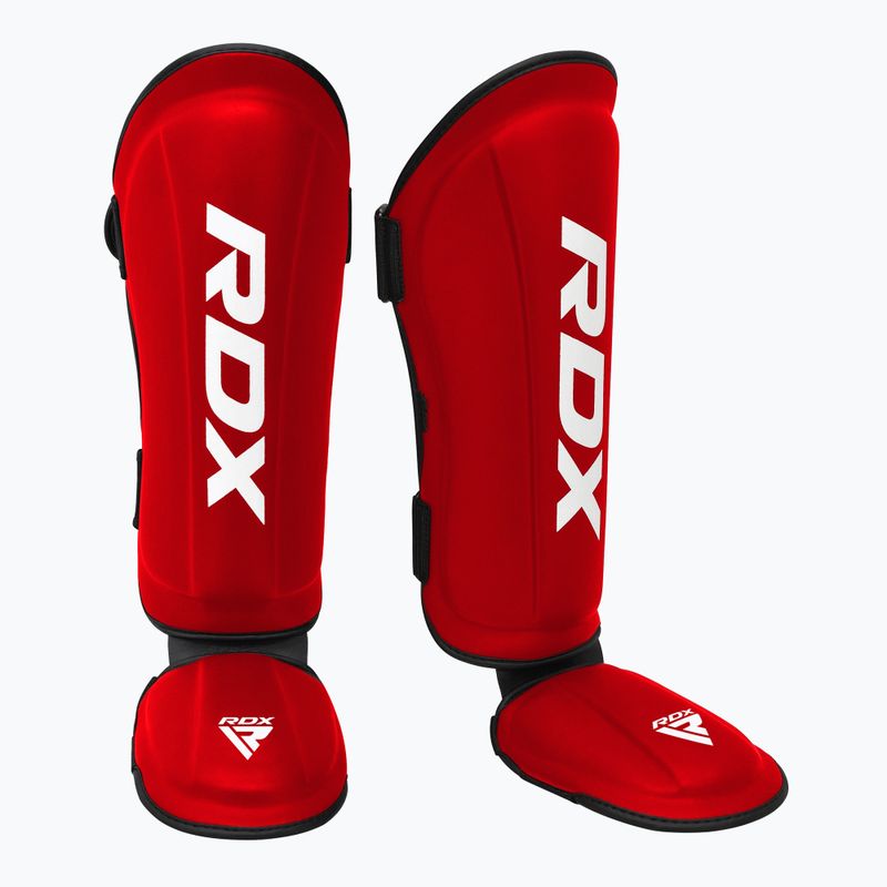 Захист гомілок та стоп RDX T1 Shin Instep guards red/white