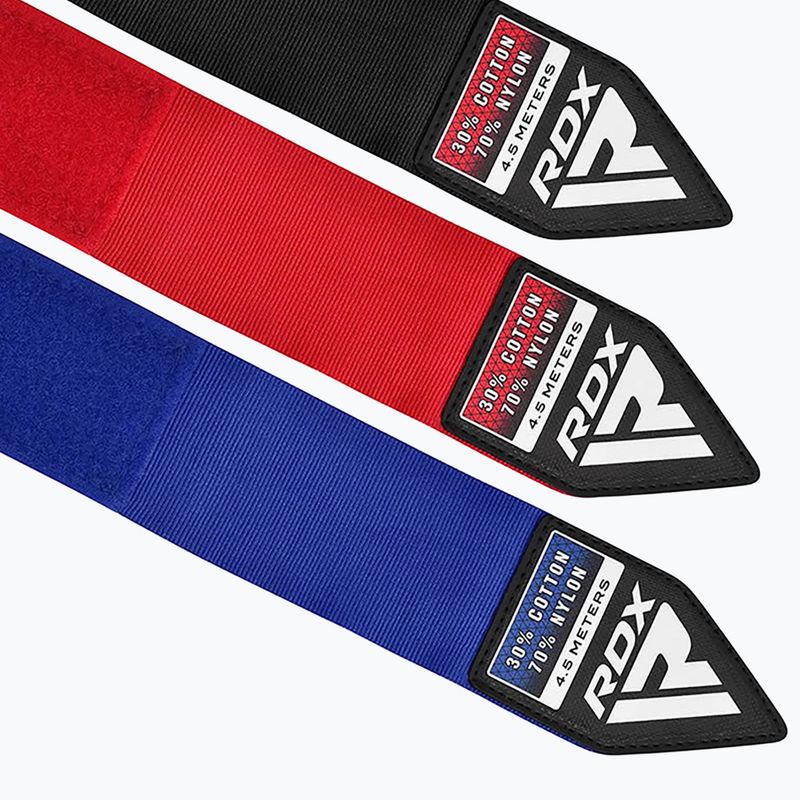 Боксерські бинти RDX Hand Wraps Combine Plus червоний/чорний/синій 8