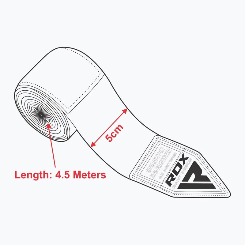 Боксерські бинти RDX Hand Wraps Combine Plus червоний/чорний/синій 10
