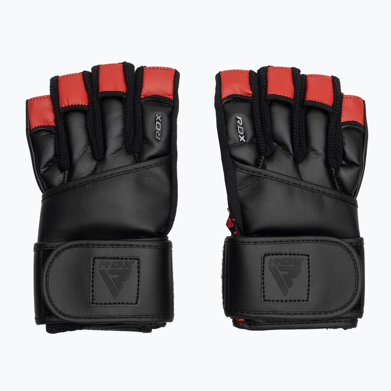 Рукавички для тренувань RDX L4 Finger Weightlifting Leather red/black 2