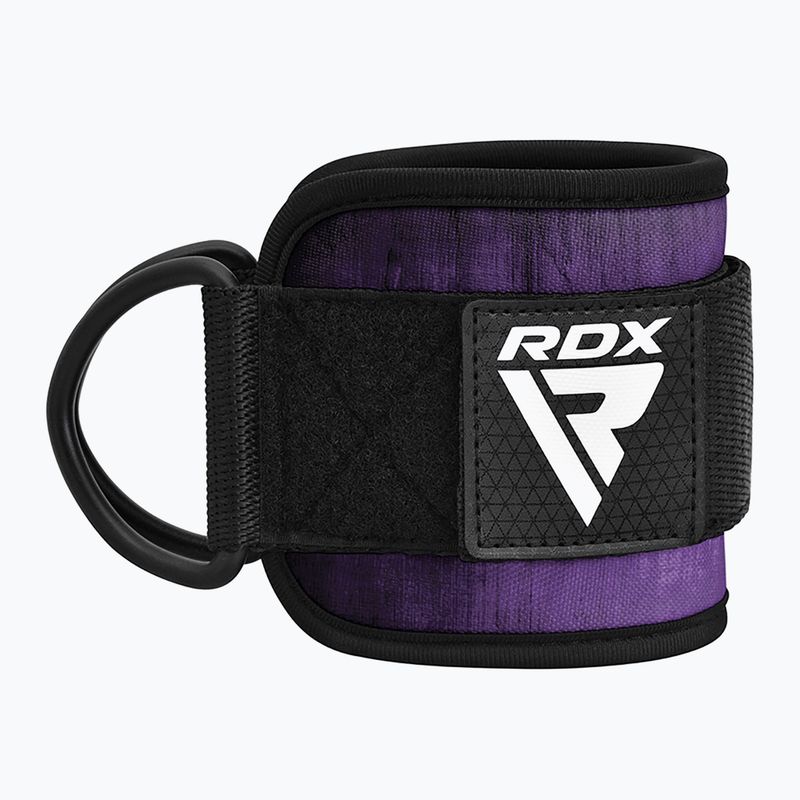 Напульсники для важкої атлетики з тримачами на щиколотку RDX A4 Ankle Straps For Gym Cable Machine purple