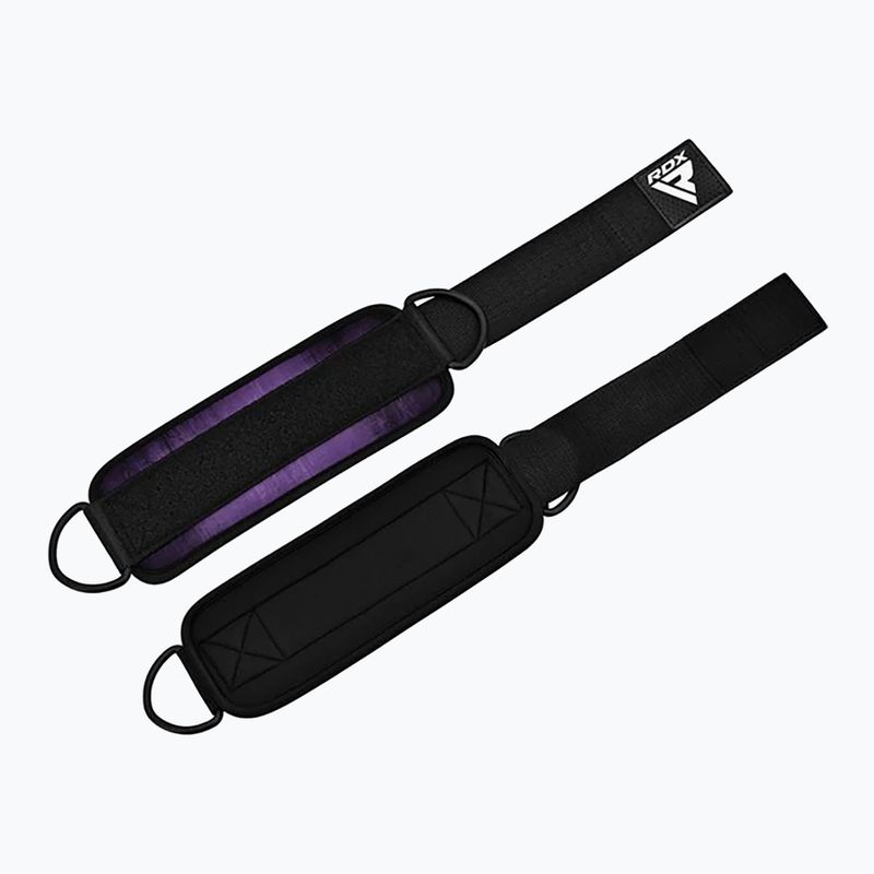 Напульсники для важкої атлетики з тримачами на щиколотку RDX A4 Ankle Straps For Gym Cable Machine purple 5