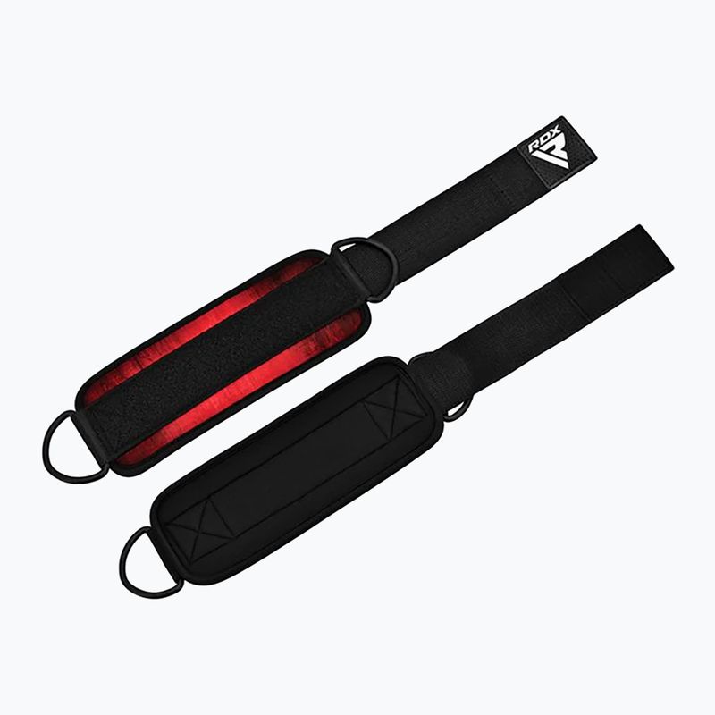 Напульсники для важкої атлетики з тримачами на щиколотку RDX A4 Ankle Straps For Gym Cable Machine red 4