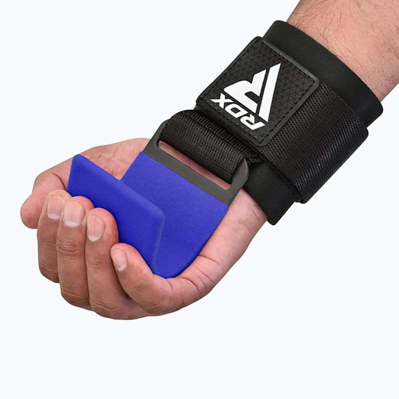 Напульсники для важкої атлетики з тримачами RDX W5 Weight Lifting Hook Strap blue 6