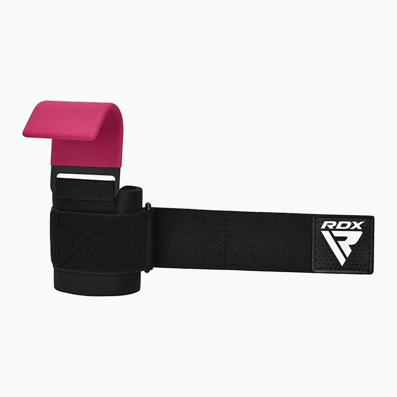 Напульсники для важкої атлетики з тримачами RDX W5 Weight Lifting Hook Strap pink 4