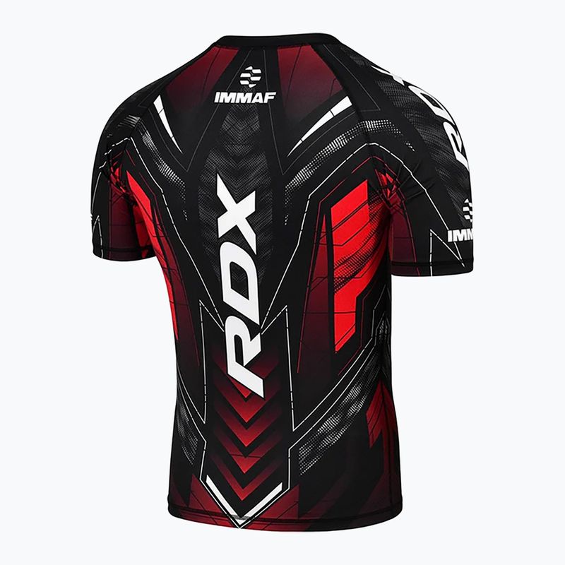 Футболка для тренувань чоловіча RDX IMMAF Approved Half Sleeves Compression red 2