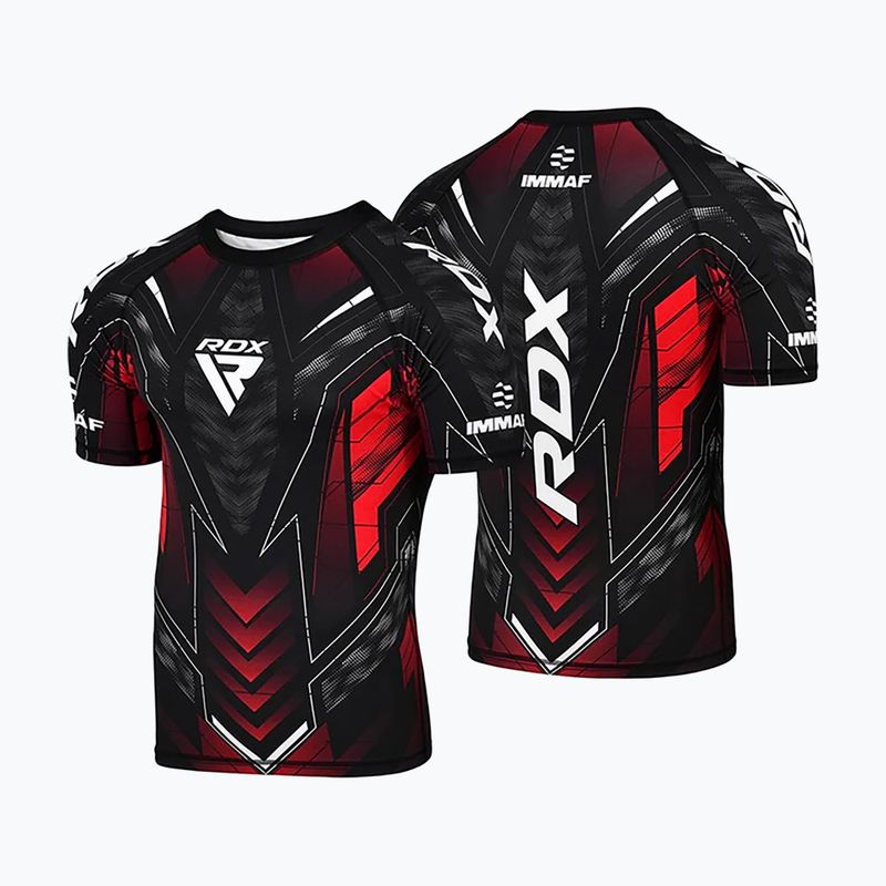 Футболка для тренувань чоловіча RDX IMMAF Approved Half Sleeves Compression red 3