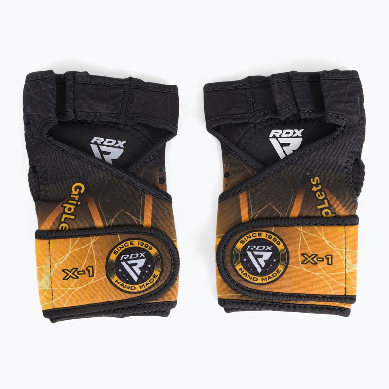 Рукавиці тренувальні RDX Weight Lifting X1 Long Strap чорно-жовті WGN-X1Y 2