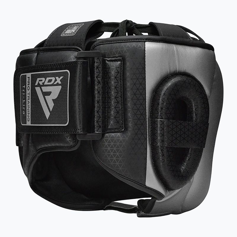 Боксерський шолом RDX L2 Mark Pro Head Guard з захисною планкою для носа сріблястий 3