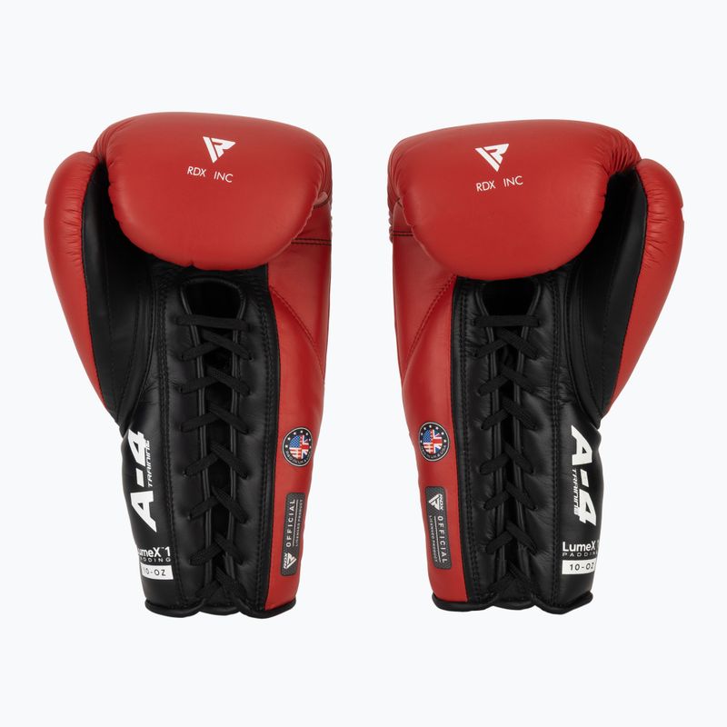 Боксерські рукавички RDX Apex Lace Up Тренувальні спаринг-рукавички червоні 3