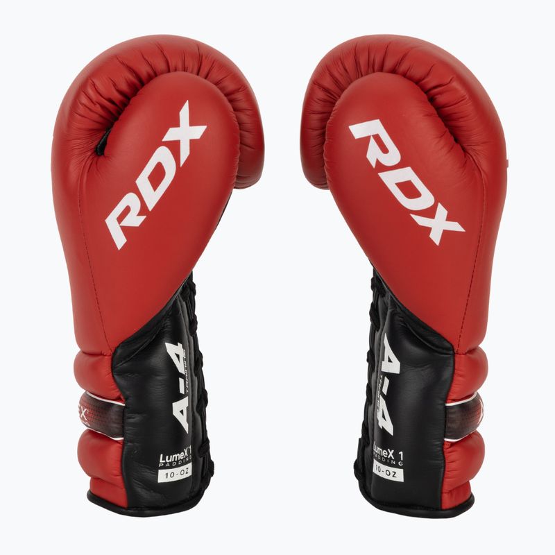 Боксерські рукавички RDX Apex Lace Up Тренувальні спаринг-рукавички червоні 4
