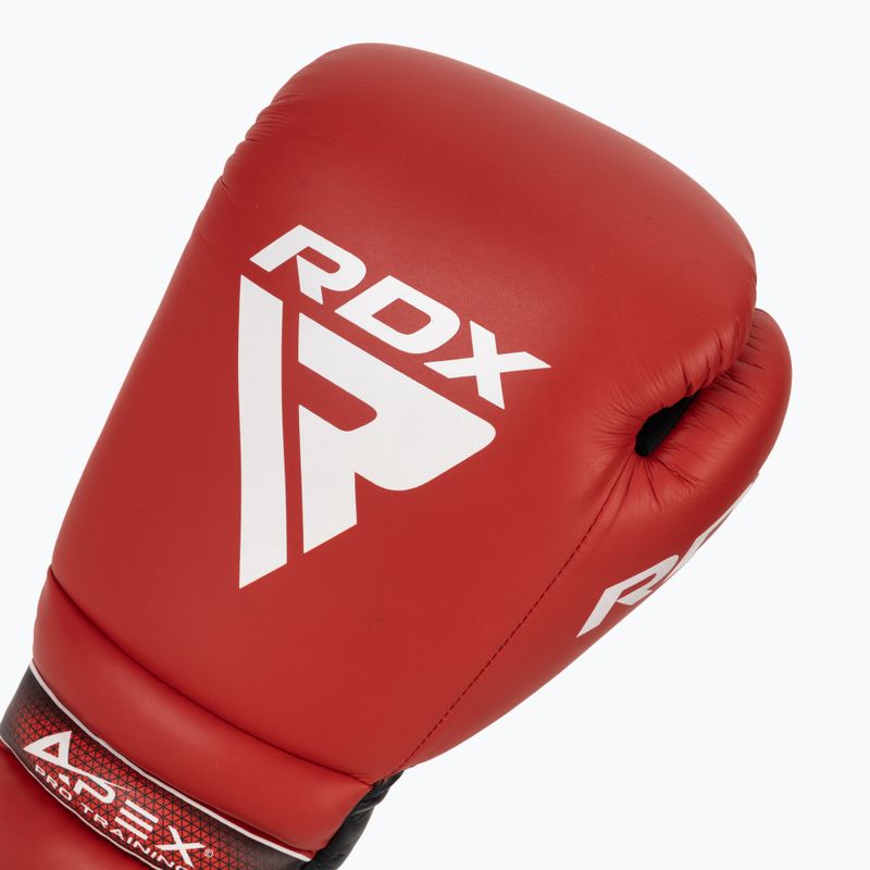 Боксерські рукавички RDX Apex Lace Up Тренувальні спаринг-рукавички червоні 5