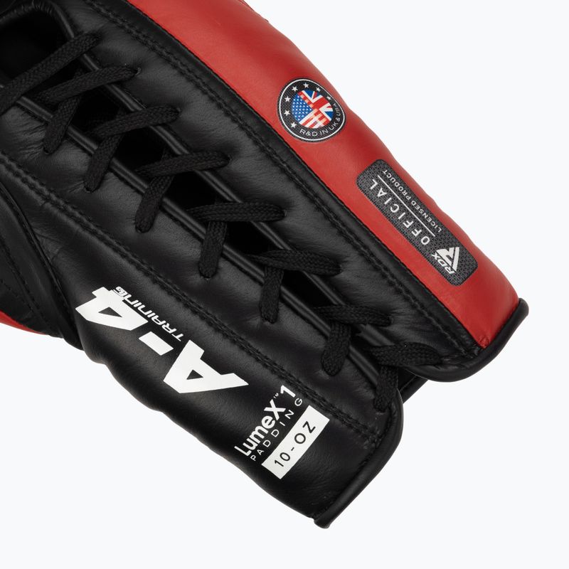 Боксерські рукавички RDX Apex Lace Up Тренувальні спаринг-рукавички червоні 6