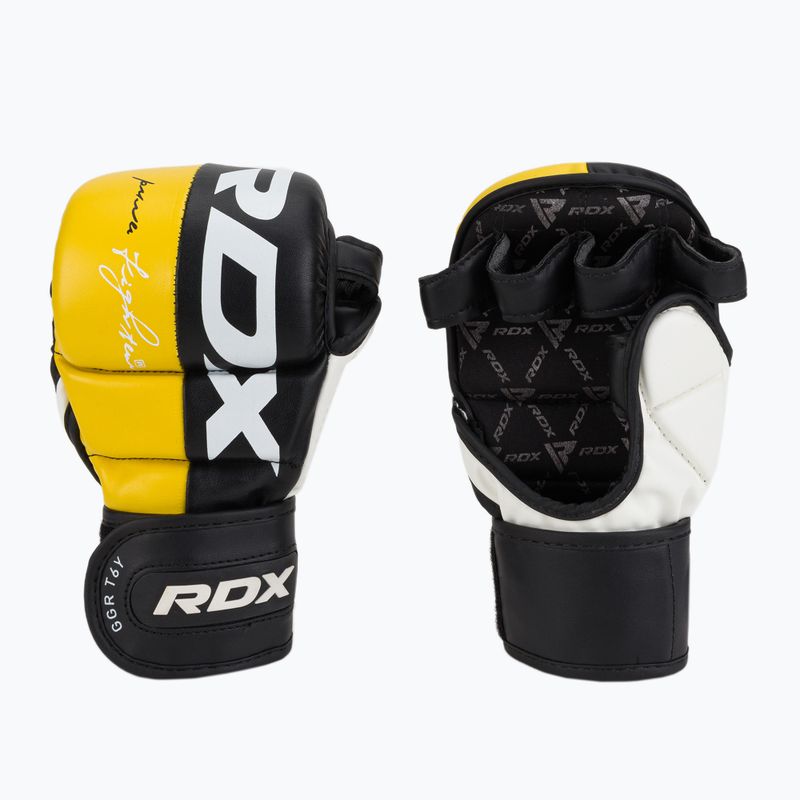 Рукавиці грепплінгові RDX T6 чорно-жовті GGR-T6Y 3