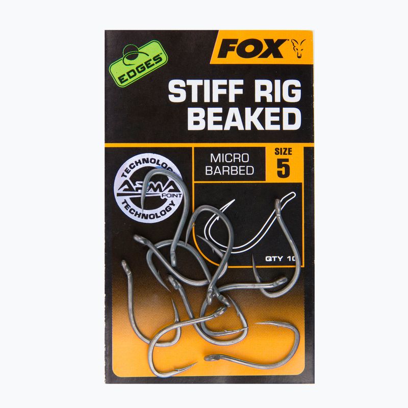 Гачки коропові Fox International Edges Armapoint Stiff Rig Beaked сірі CHK169 2