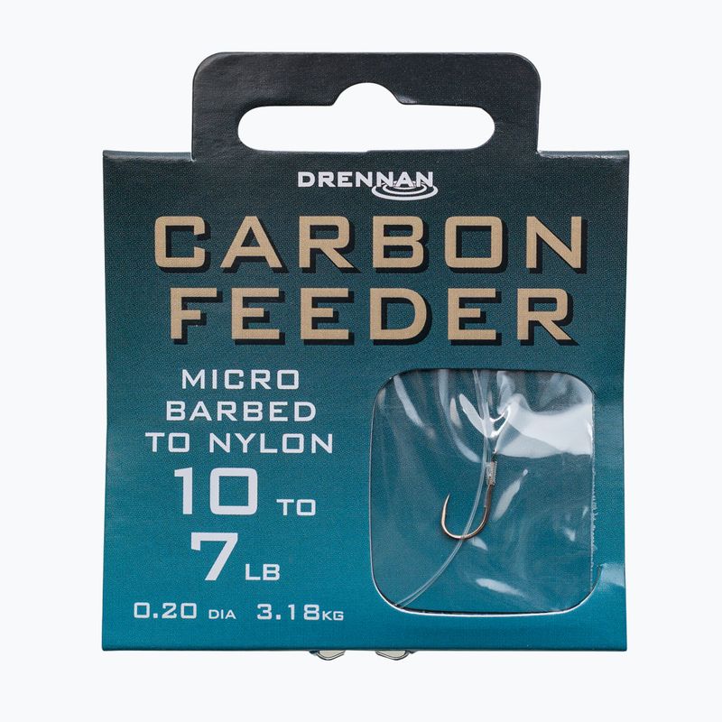 Поводок для methody Drennan Carbon Feeder гачок + волосінь 8 шт. прозорий HNCFDM014