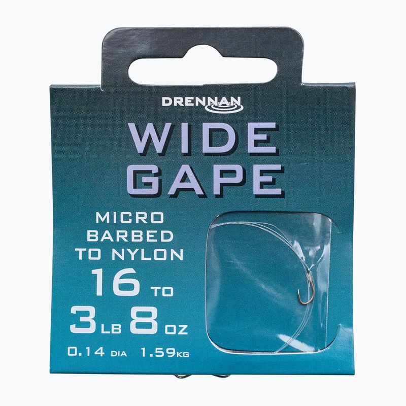 Поводок для methody Drennan Wide Gape гачок + волосінь 8 шт. прозорий HNWDGM018