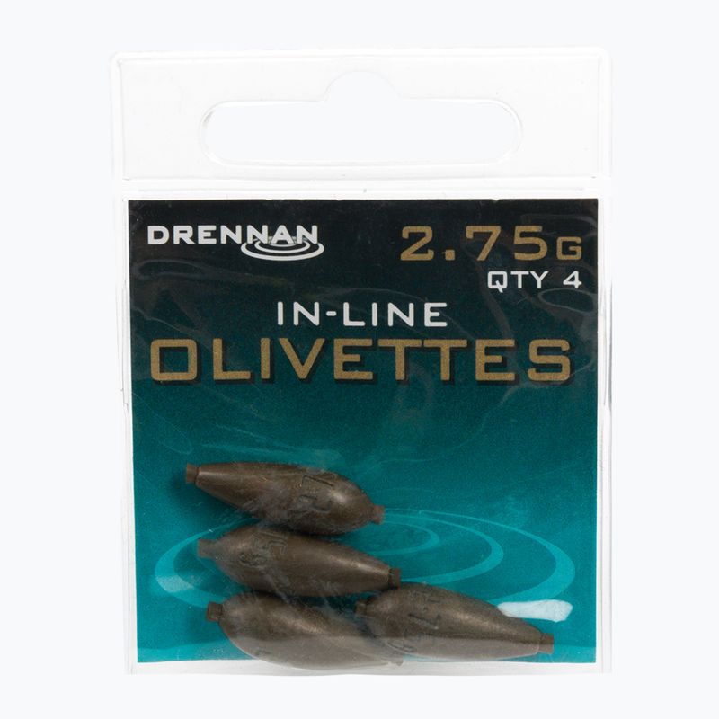 Грузила-оливки Drennan наскрізні 4 шт. коричневі TOOIO275