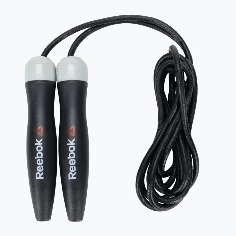 Скакалка шкіряна Reebok чорна  RSRP-16080