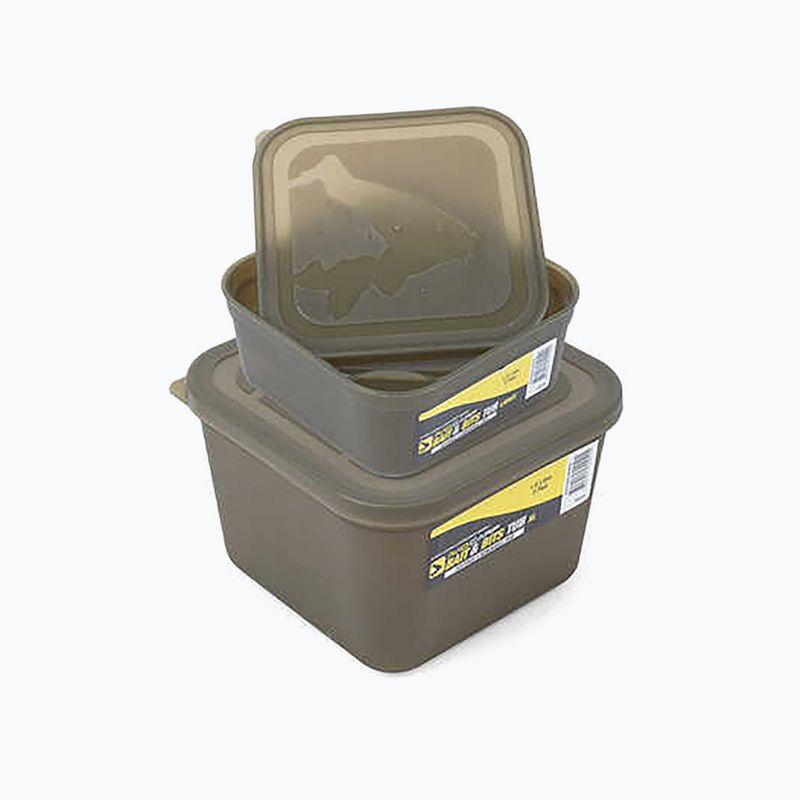 Контейнер для наживки Avid Carp Bait Tub Deep Size With Lid & Divder brown 3