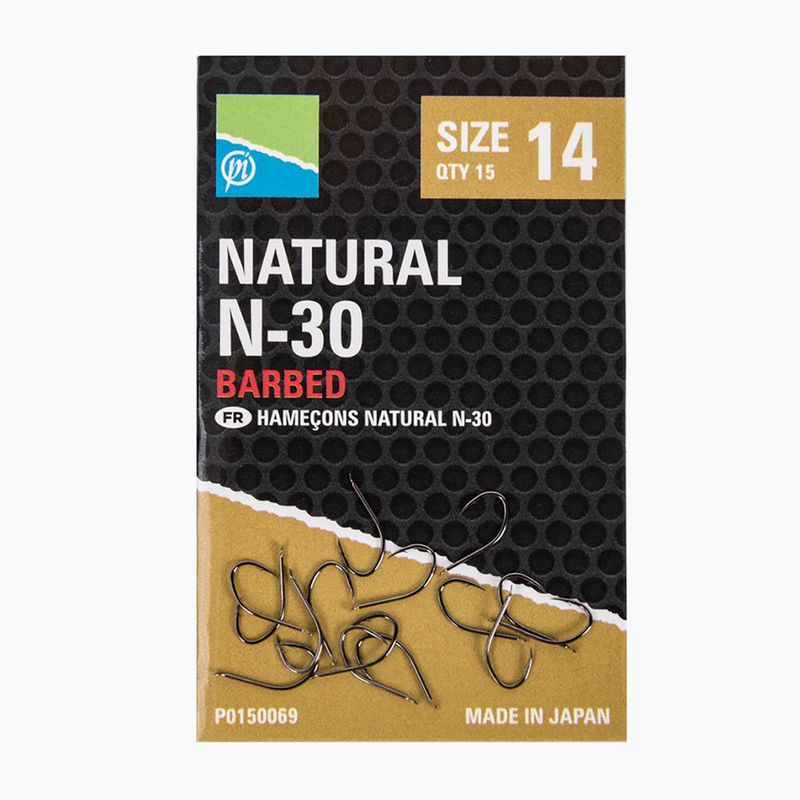 Гачки для риболовлі Preston Innovations Natural N-30 15 шт. чорні P0150067