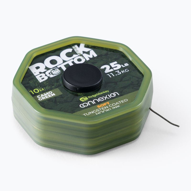 Плетена волосінь коропова RidgeMonkey Connexion Rock Bottom Tungsten Soft Coated Hooklink зелена RMT279