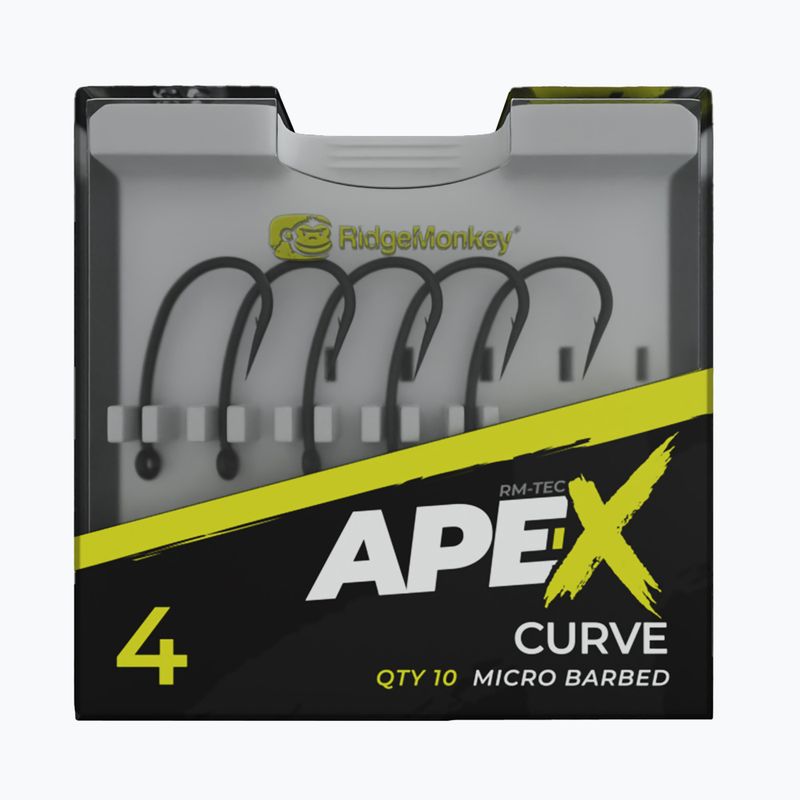 Гачки RidgeMonkey Ape-X Curve Barbed сірі RMT285 2