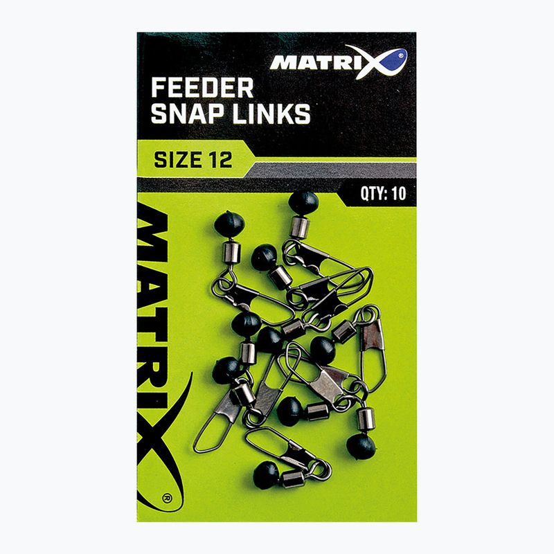 Вертлюги з застібками Matrix Feeder Snap Links 10 шт. сріблясті GAC371
