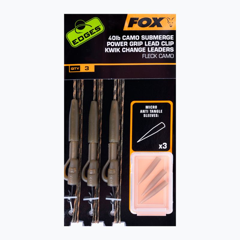 Поводок короповий Fox International Edges Camo Submerge Power Grip Lead Clip Kwik Change Kit camo CAC714