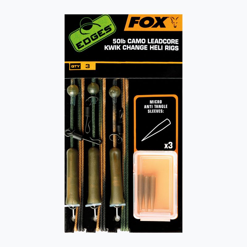 Поводок короповий Fox International Edges Ready Tied Camo Leadcore Heli Rig Leaders camo CAC755