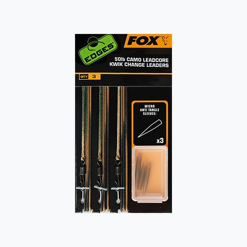 Поводок короповий Fox International Edges Ready Tied Camo Лідкор Leaders camo CAC756