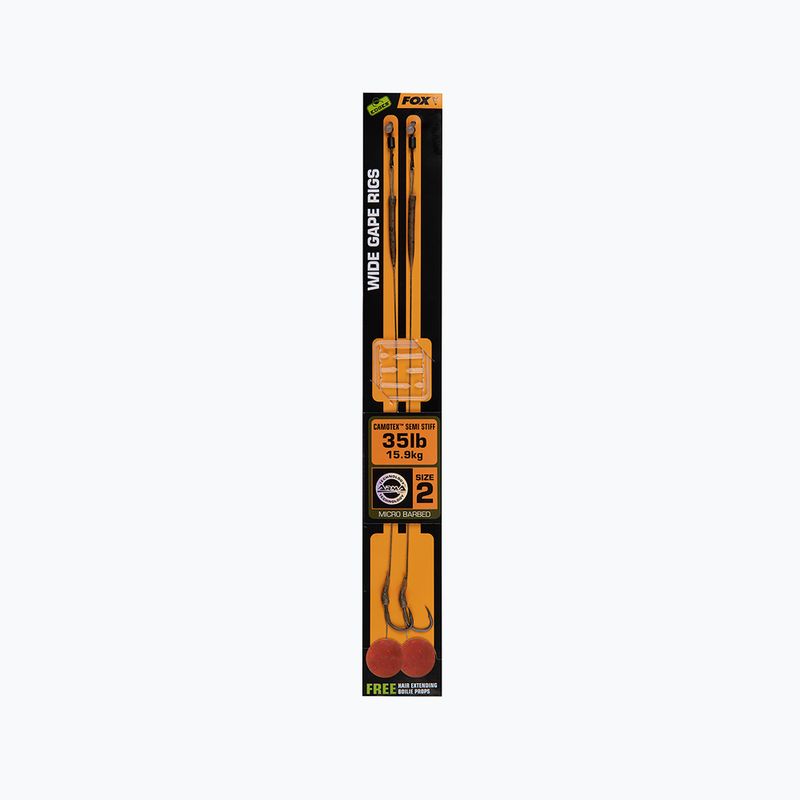 Припони коропові Fox International Edges Wide Gape Camotex Semi Stiff 2 шт. коричневі CCR175