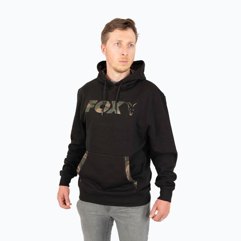 Кофта для риболовлі з капюшоном Fox International LW Print Pullover чорна CFX1 2