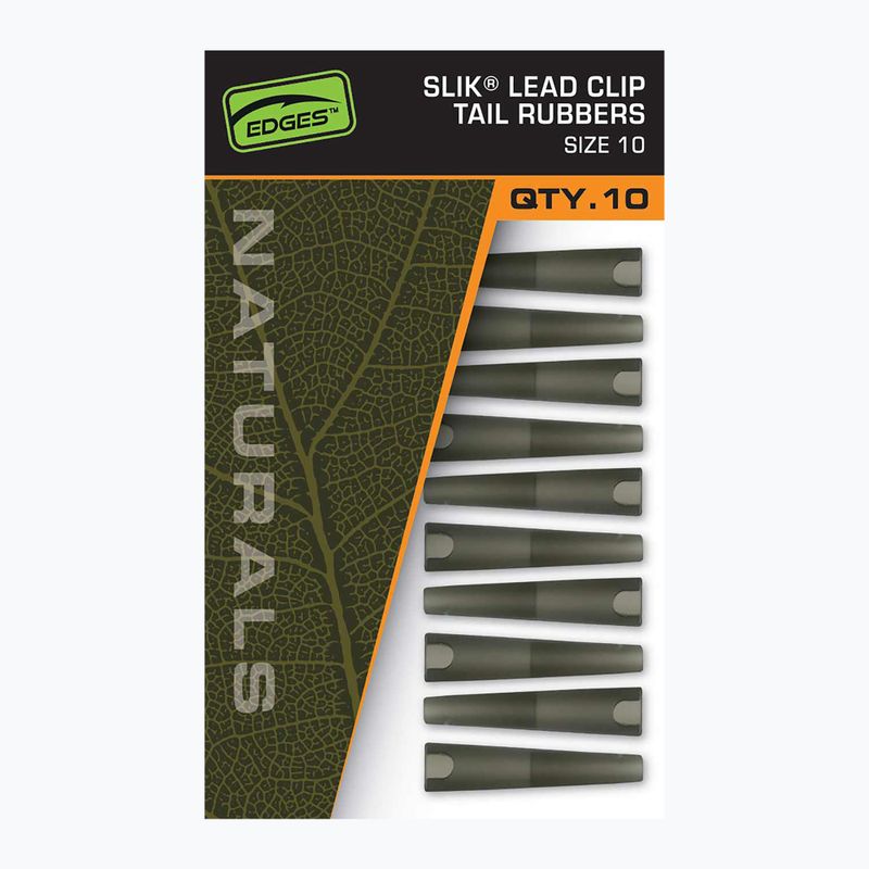 Затискач Fox International Naturals Size 10 Slik Lead Clip Tail Rubber 10 шт.