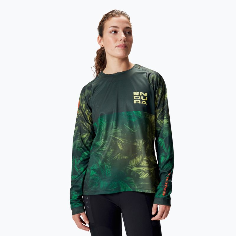 Жіночий велосипедний лонгслів Endura Tropical Print Ltd ghillie green