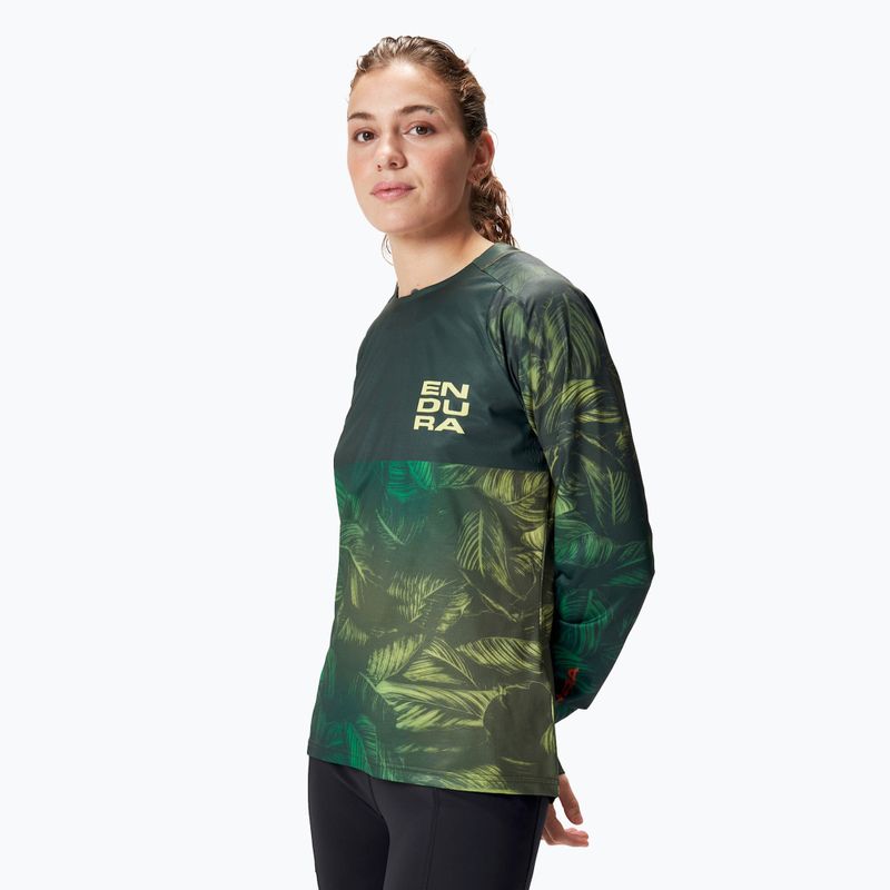 Жіночий велосипедний лонгслів Endura Tropical Print Ltd ghillie green 3