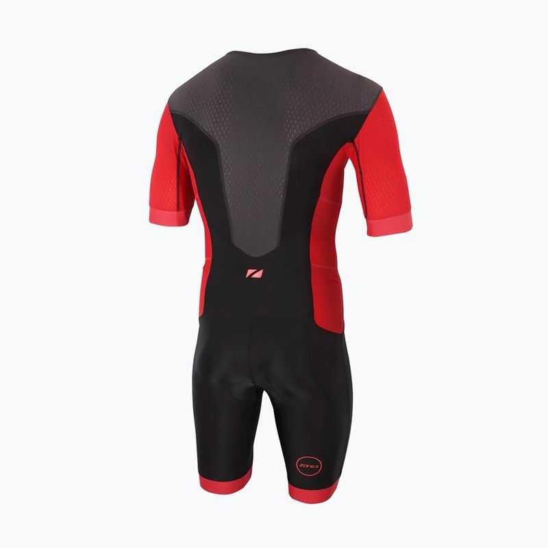 Комбінезон для триатлону чоловічий ZONE3 Aquaflo Fullzip чорно-червоний TS20MAQPS101 2