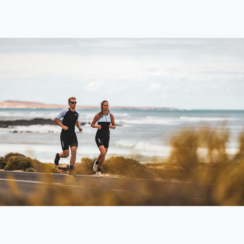 Комбінезон для тріатлону жіночий ZONE3 Lava Long Distance Trisuit black/white/green 5