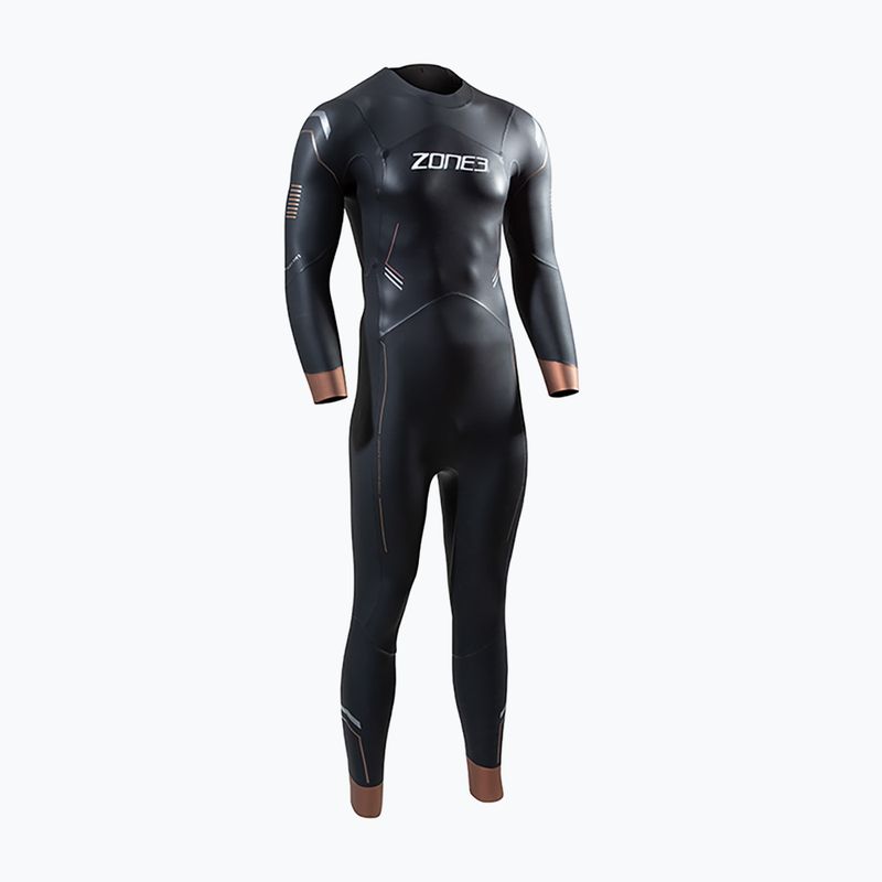 Чоловічий гідрокостюм для триатлону ZONE3 Thermal Agile 3 мм чорний/золотий