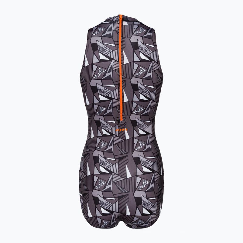 Жіночий злитий купальник ZONE3 OWS Renew High Neck чорний/білий 2