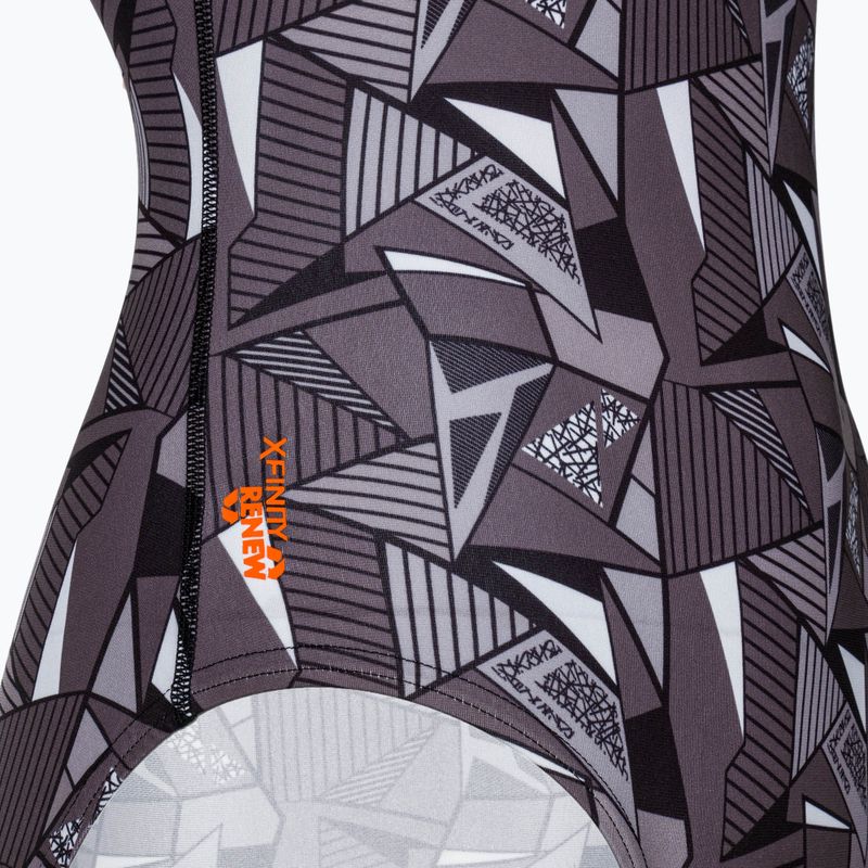Жіночий злитий купальник ZONE3 OWS Renew High Neck чорний/білий 4