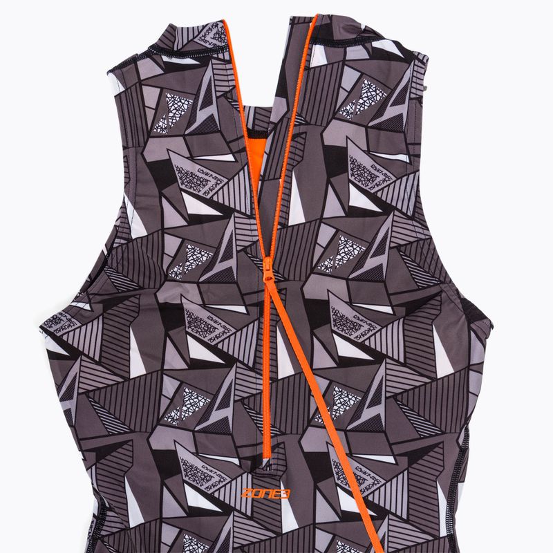 Жіночий злитий купальник ZONE3 OWS Renew High Neck чорний/білий 5