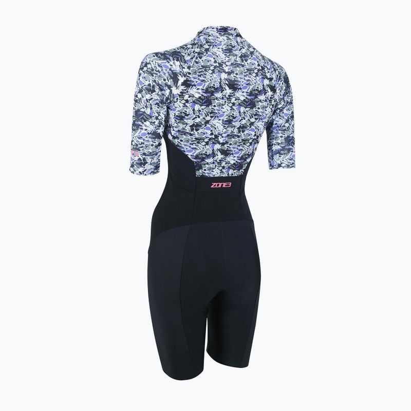 Жіночий триатлонний костюм ZONE3 Lava Short Sleeve Trisuit білий/гравій 2