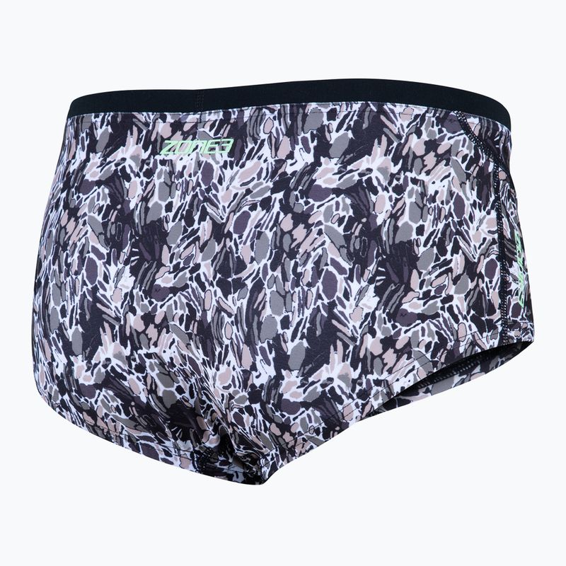 Чоловічі плавальні боксери ZONE3 Pacific Koa Brief Shorts чорні/зелені 2