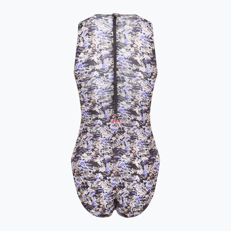 Жіночий злитий купальник ZONE3 Pacific Koa High Neck чорний/зелений 2