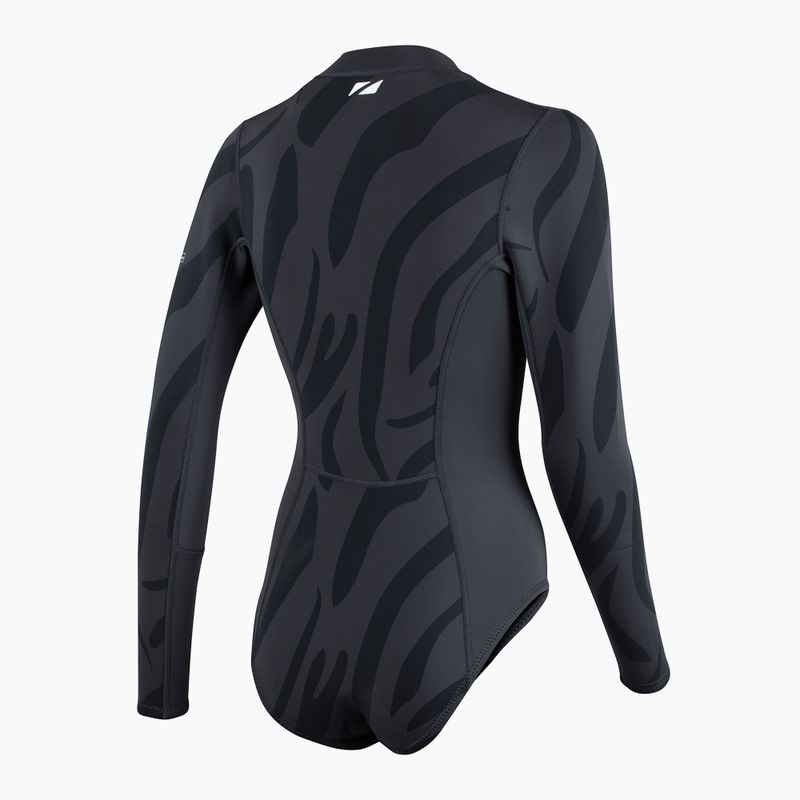 Жіночий злитий купальник ZONE3 Yulex чорний/сірий 2