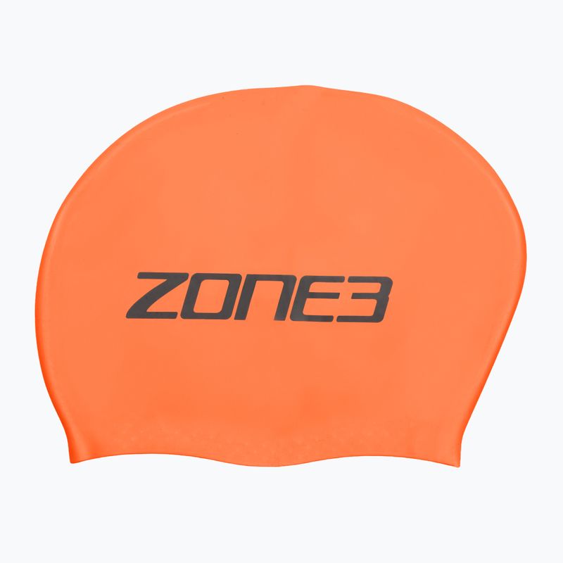 Шапочка для плавання ZONE3 з довгим волоссям оранжевого кольору