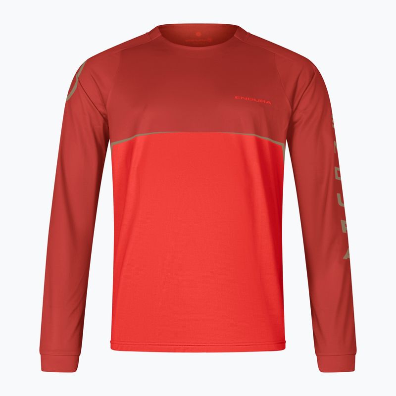 Лонгслів велосипедний чоловічий Endura Core Printed flame red 3