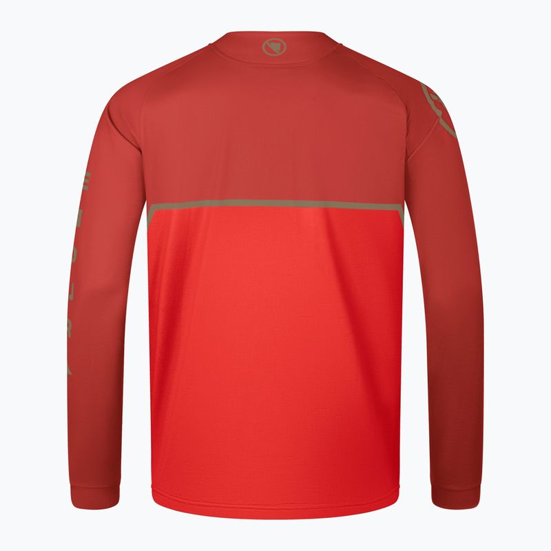 Лонгслів велосипедний чоловічий Endura Core Printed flame red 4